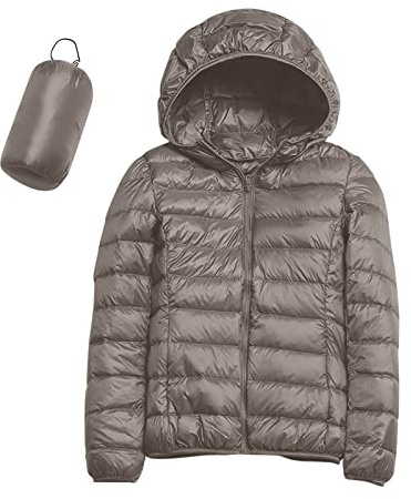 Dunrock dam, lätt, ledig quiltad kappa, kort övergångsjacka, normal passform, sweatjacka, kappa, funky damjacka med huva, dragkedja, dunjacka dam, ultralätt huvjacka huvtröja