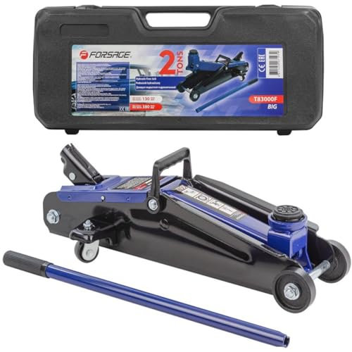 ForsagePol hydraulische 2-Tonnen-Rangierwagenheber Forsage h min 130mm, h max 380mm im Koffer