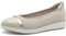 Tamaris Comfort Damen Ballerinas Runde Spitze Bequem, Beige (Beige), 38 EU