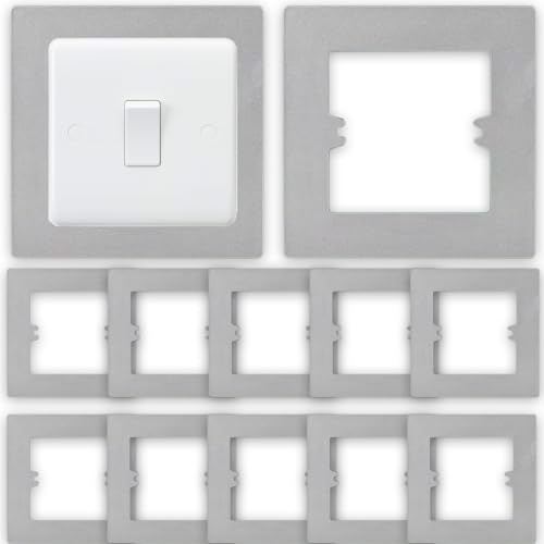 Acmerota Single Light Switch Finger Plate Surround Gray 12Pcs Light Switch Faceplate & Electrical Plug Socket Finger Plate Panel Wall Protector Electrical Plug Socket Wall Cover