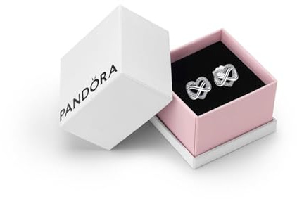 Pandora Sparkling Infinity Heart Stud Earrings-With Gift Box