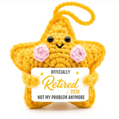 Retirement Gifts for Women, Handmade Crochet Star, Happy Retirement Decorations Ideas, Emotional Support Crochet, Leaving Gifts, Present for Coworkers Teachers Nurses Friends Women & Men