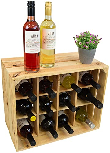 Kistenkolli Altes Land Flaschenregal Henry/Natur/geflammt Maße ca 50x40x30cm Regalkiste Flaschenablage Weinregal Apfelkiste/Weinkiste (Natur)