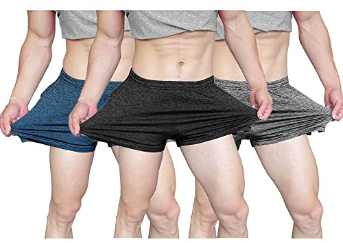 Muscle Cmdr Pantalones Cortos para Correr de 3 Pulgadas para Hombre, Pantalones Cortos para Entrenamiento de Gimnasia, Pantalones Cortos para Culturismo Negro&Negro&Azul M