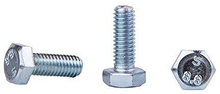 Confezione da 50 bulloni esagonali DIN 933 in acciaio zincato M6 x 16 mm, grado 8,8, viti esagonali, completamente filettate, testa esagonale, bulloni per rubinetto (50, M6 x 16 mm)