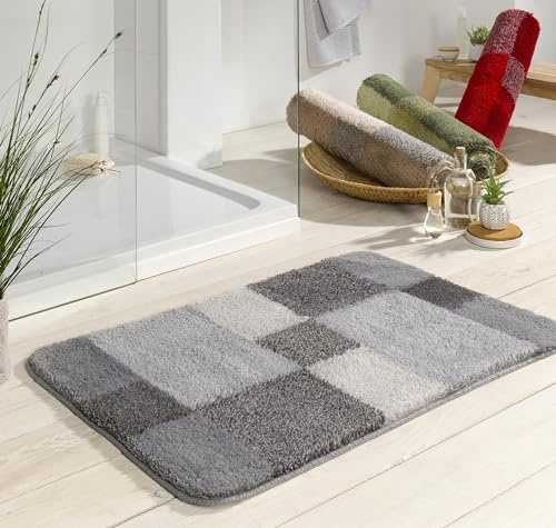 Kleine Wolke Badteppich Joana (LBH 90x60x2 cm) LBH 90x60x2 cm Silber