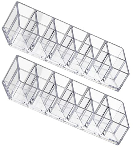 Ipetboom 2 Piezas Soportes para Pintalabios de Plástico Transparente Organizadores de Pintalabios Expositor para Mostrar el Tocador