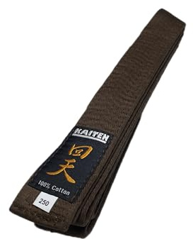 KAITEN Karategürtel Braun - 4 cm Breit - Baumwolle Braungurt - Länge 230 bis 350 cm