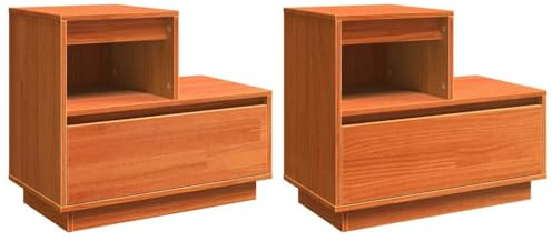 vidaXL Armadio da Notte per la Camera da Letto con Ripostiglio Moderno in Legno di Pino - Soluzioni per Arredare Casa, Organizer Compatto e Funzionale