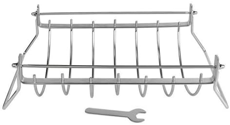 BBQ Rib Racks for Grilling - Stainless Steel Rib Rack for Grilling - Rustproof Food Grade Roasting Stand Holder Smoker Accessory for Prep Beef Pork Drumstick Barbecue