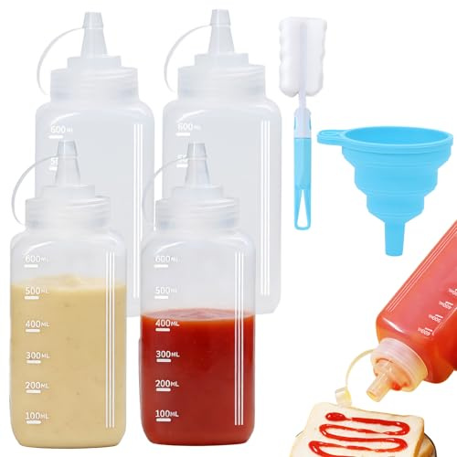 4 Piezas Botella Salsas Squeeze Botellas