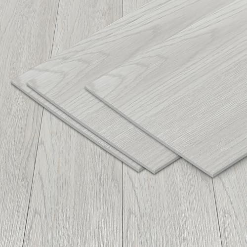 Jaxguom 91,44 cm x 15,24 cm x 2 mm, PVC-golvbeläggning vinylgolv, självhäftande, 2,5 ㎡/18 plattor självhäftande vinylplattor, vattentäta, träutseende, för kök, badrum