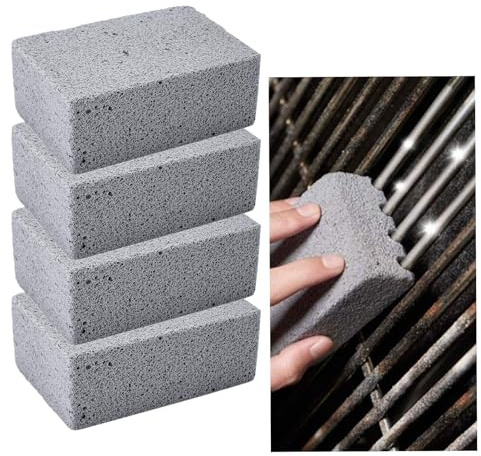 SkyFace 4 Pièces Bloc Grill Pierre Ponce de Nettoyage Écologique, Réutilisable Blocs Briques de Nettoyage, Griller Pierre Nettoyant Ponce pour Nettoyer Barbecue Grills/Griddles/Four Carreaux