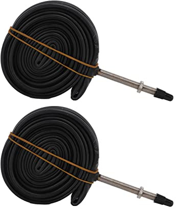 KIMISS Lot de 2 Chambres à Air de Vélo en Caoutchouc Butyle 700 X 23 C avec Valve Française pour Vélos de Route et VTT – Installation Facile, Conduite Confortable, Respectueux de l'environnement