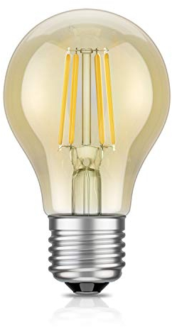 ledscom.de E27 LED Leuchtmittel, A60, extra warmweiß (2500 K), 4,2 W, 471lm, goldfarben