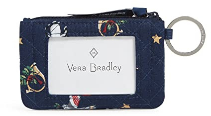 Vera Bradley Dam bomull dragkedja ID fodral plånbok, snöglob motiv - återvunnen bomull, en storlek