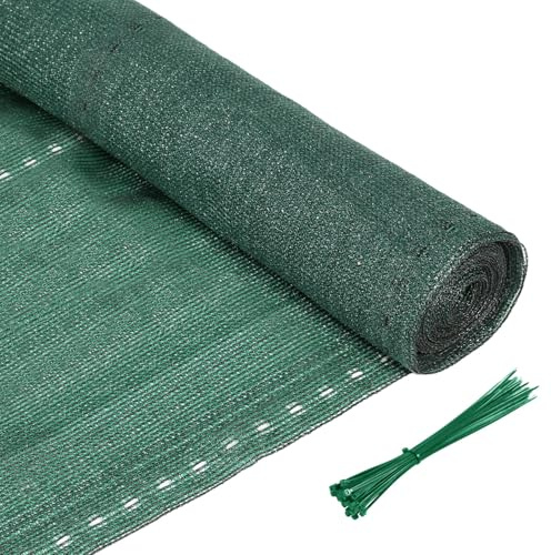 Joparri Brise-vue, Filet d'ombrage, Clôture de jardin avec serre-câbles - 150 g/m², Tissu PEHD - 90%, Résistant à la déchirure, Pour balcon, balustrade, terrasse, panneau de clôture, 1,2 x 25 m - Vert