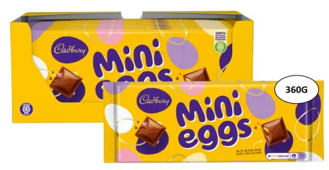Cadbury Mini Eggs Chocolate Bar 360g (Bulk Box 14 x 360g Bars), OFFICIAL. Easter, Egg Hunt, Sharing Chocolate Bar
