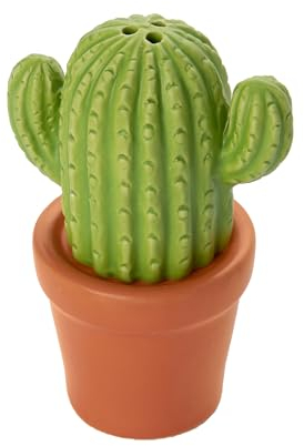Fisura - Originale saliera e pepiera Set sale e pepe per la tavola a forma divertente Set di saliere e pepiere in ceramica. Moderna saliera da tavolo (Cactus, verde)