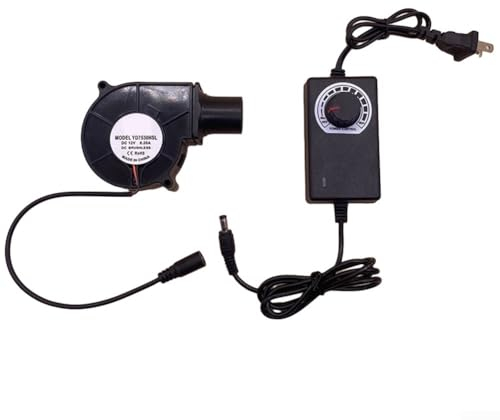 EpheyFIF Barbecue Air Gebläse, Kochen BBQ Fan Luftgebläse Set, 12V Tragbares Kochen BBQ Fan Luftgebläse Set, Bürstenloser DC DIY Kühlgebläse Ventilator
