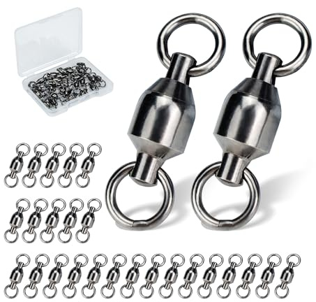 Piscorush 25 stycken kullager virvel med hög styrka virvel med svetsade ringar fisketillbehör #0-#10 33 lb-510 lb