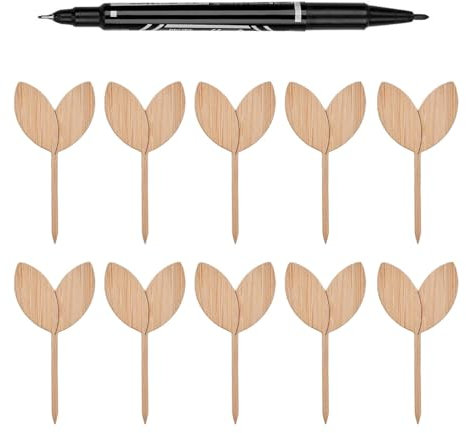 HunicandIU Lot de 10 étiquettes de jardin en bois pour plantes - En forme de T - Marqueurs de jardin, étiquettes de plantes, type T,