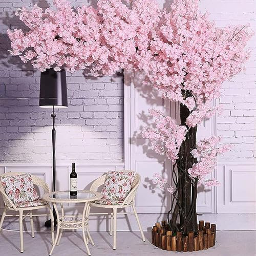MAYFABD Artificial Cherry Blossom Tree Cherry Blossom Tree Handmade Gorgeous Fake Vines Flowers For Home Wedding Party Garden Office Christmas Decoration for Indoor and Outdoor,A,120x100cm