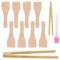 BORISCA 8 PCS Spatule Raclette Bois, Spatule Cuisine Bois Spatule Raclette en Bois avec 2 PCS Pince en Bois Pince Grille Pain et 1 Brosse à Graisse, Ustensiles de Cuisine Bois pour la Cuisine