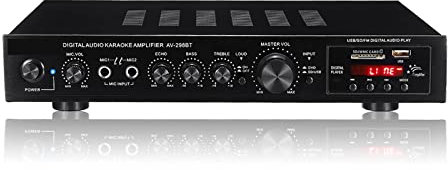 KENBT Amplificateur numérique 2000W stéréo LED USB AV Power Surround amplificateur Haute résolution Lecteur Caisson de Basses,Fonctionnement Sensible