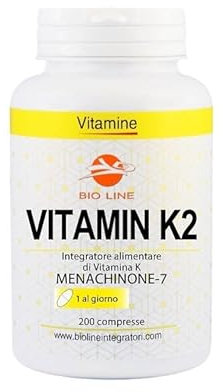 Vitamin K2 - Integratore di vitamina K Menachinone-7, COMPRESSE da 200 mcg (200 Compresse)