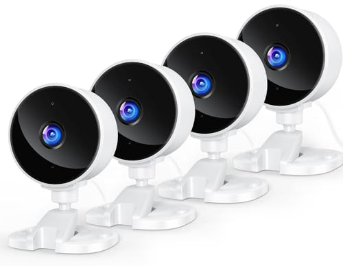 YOTON Indoor Camera 2.4GHz 4pcs, Home Security Camera System, Baby Monitor, Pet Cam, Dog Cam, Night Vision, 2-Way Audio, Motion Detection, Works w/Alexa, Local Storage or Optional Cloud