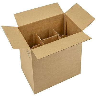 IMBALLAGGI 2000-10 Scatole automontanti 23x15x30 per 6 bottiglie bordolesi con alveare interno, confezione vino sicura e pratica per spedizioni, cantine e regali
