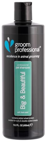 GROOM PROFESSIONAL Big & Beautiful Volumenspendendes Hundeshampoo - Tiefenreinigendes Shampoo für Hunde - Verleiht dem Fell Volumen - Perfekt für Wollige oder Dickfellige Rassen, 450ml