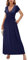 OUGES Robe Longue D'éTé Et De Printemps pour Femme Col en V Manches Courtes Robe Longue Et DéContractéE à Poches pour Femme