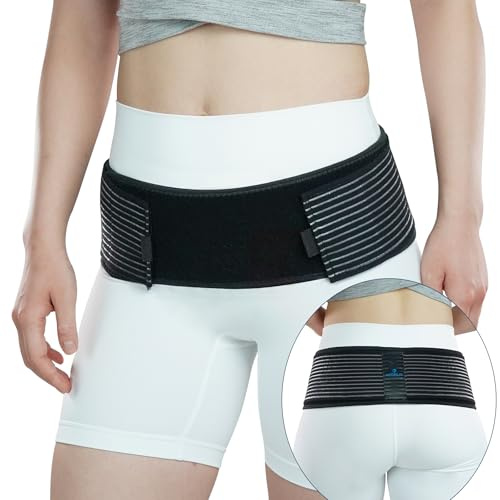 Nvorliy SI Joint Belt Plus Size Sacroiliac Brace Lumbar Lower Back Adjustable Compression Support Belly Band Stabilize Hip & Pelvic Relief Pain for Sciatic Nerve Fits Women and Men (2XL/3XL(50-60))
