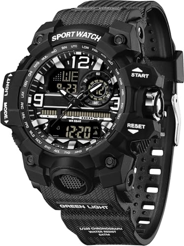 findtime Women's Sport Watch Digital Waterproof Watches Military Watches Analog Outdoor Wrist Watch LED Luminous Alarm Stopwatch Dual Time Wristwatches