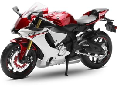 Fuwraixis 1/12 Metalldruckguss-Motorrad Spielzeug, YZF-R1 Leichtmetall-Motorradmodell, Sport-Motorrad-Rennmodell-Serie, Männer Kinder Jungen Geschenk, Mit dekorativem basis