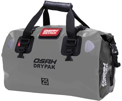 Greanthour Motorrad wasserdichte Trockentasche 25L – Rolltop-Hecktasche, großer Stauraum, für Camping, Kajak, Angeln, Reisen & Offroad – Grau