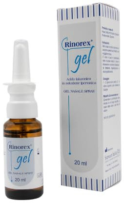 STEWART ITALIA - RINOREX GEL SPRAY 20G, Spray Nasale, Soluziona Salina Ipertonica Con Acido Ialuronico, Spray Per Secchezza Nasale, Riepitelizzante