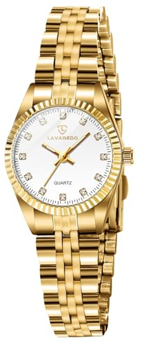 Timever Watches for Women, Small Gold Womens Watches, Stainless Steel Ladies Wrist Watches, Waterproof Analog Watch with Luminous and Japanese Quartz Movement, Dainty Dress Watch, Gifts for Women