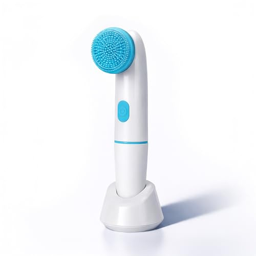 RAIREX Spazzola Viso in Silicone – Pulizia Profonda con Vibrazioni Soniche – 2 Testine Intercambiabili per Tutti i Tipi di Pelle – 2 Velocità – Impermeabile – Funzionamento a Batteria