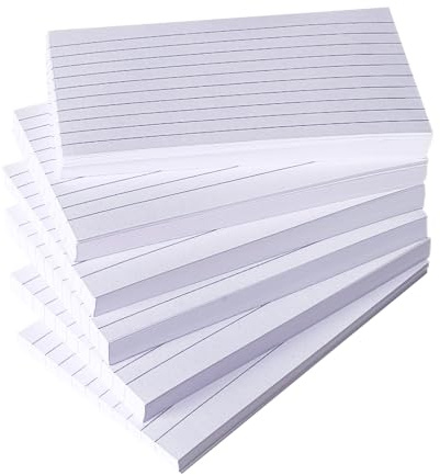 300 Pcs Flash Cards, Revision Cards White Paper Index Cards Flashcards Revision Fash Ruled Index Cards for School Study Office Working School Learning