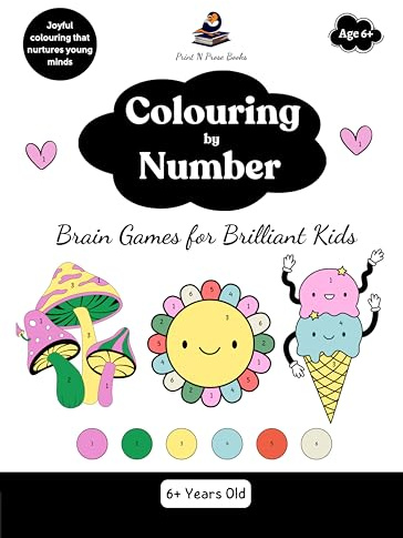 Colouring by Number - Brain Games for Brilliant Kids - 6+ Years Old | Brain Boosting Coloring | Best Birthday Gifts for Boys & Girls