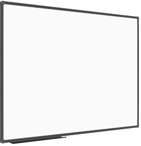JILoffice Magnetic Whiteboard/White Board, Dry Erase Board 48 x 36 Inch, Black Aluminum Frame Wall Mounted Board for Office Home and School