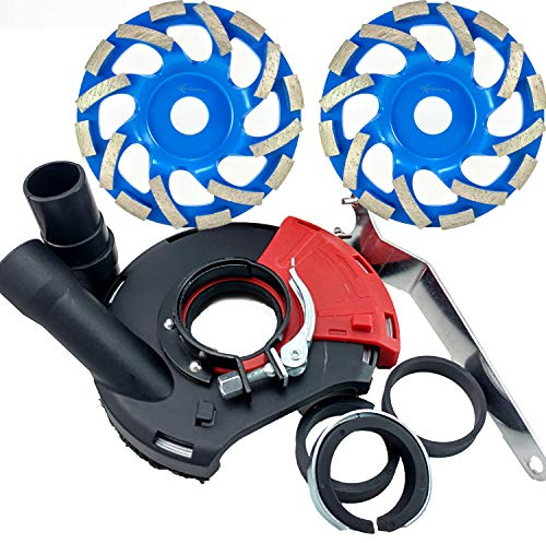 WERKMAX Absaughaube für Winkelschleifer + 2x PREMIUM Diamantschleiftopf 125 mm