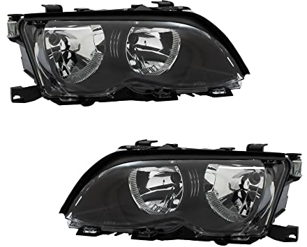 Scheinwerfer Set Satz 3er E46 Bj. 01-05 schwarz H7/H7+Stellmotoren