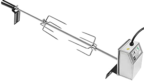 LZQ Asador Electrico Giratorio Automático, BBQ de Acero Inoxidable 304, Brocheta con Motor 220 V