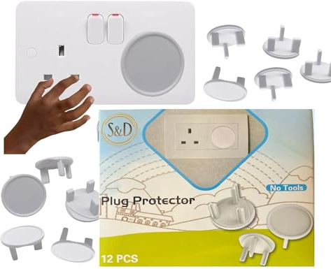 Start and Drive Ltd Cubierta de enchufe de plástico, protector de protección contra golpes, seguro para niños, fácil instalación, (paquete de 12)