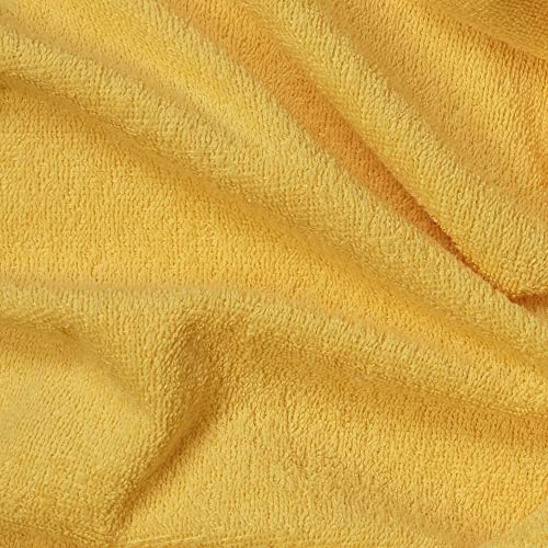 Kt KILOtela - Tela Rizo de Toalla, Algodón, Confeccionar Toallas, Accesorios Bebé, Albornoces, 100 cm Largo x 160 cm Ancho, Amarillo - 1 metro
