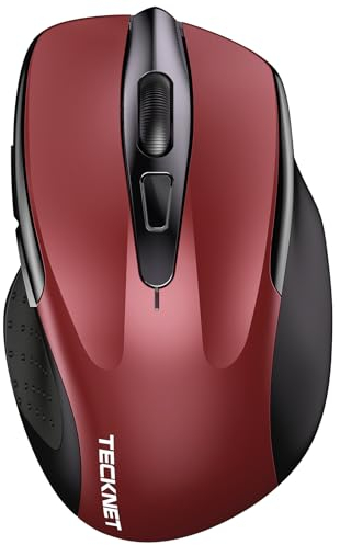 TECKNET Wiederaufladbare Bluetooth-Maus, Multi-Gerät, kabellos, leise (Tri-Mode: BT 5.0/3.0 + 2.4G), 4800 DPI, ergonomisch, tragbar für Laptops, Mac OS, Android, Windows